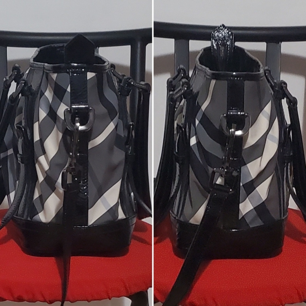 Burberry Black And White Large Shoulderbag Handbag - Picture 5 of 12
